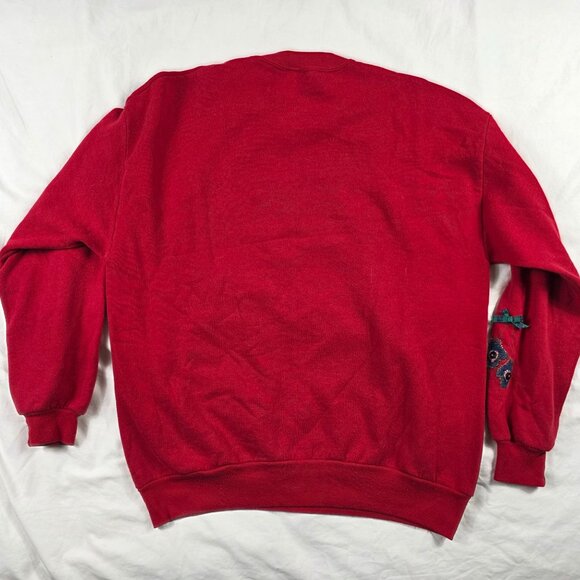 Vintage Jerzees XL Adults Red Snowman Tree Holiday Sweatshirt Christmas Sweater - Picture 2 of 9